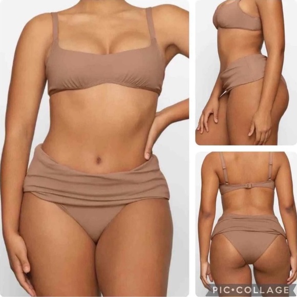 SKIMS NWT Sculpting Foldover Bikini Bottom - Gunmetal - Picture 2 of 3